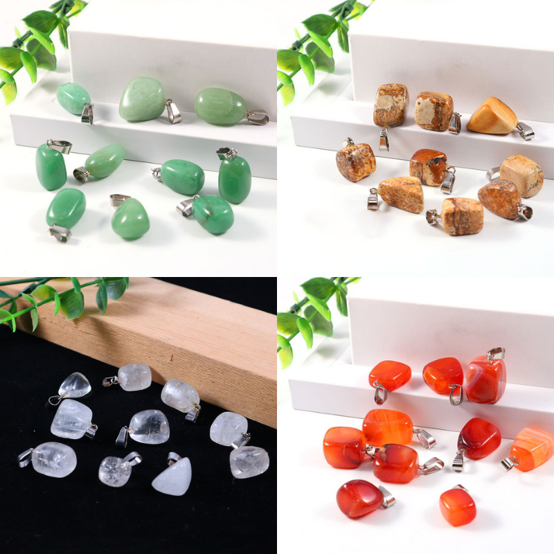 Natural Stone Crystal Irregular Agate Necklace Pendant Small Stone Pendant For Men And Women