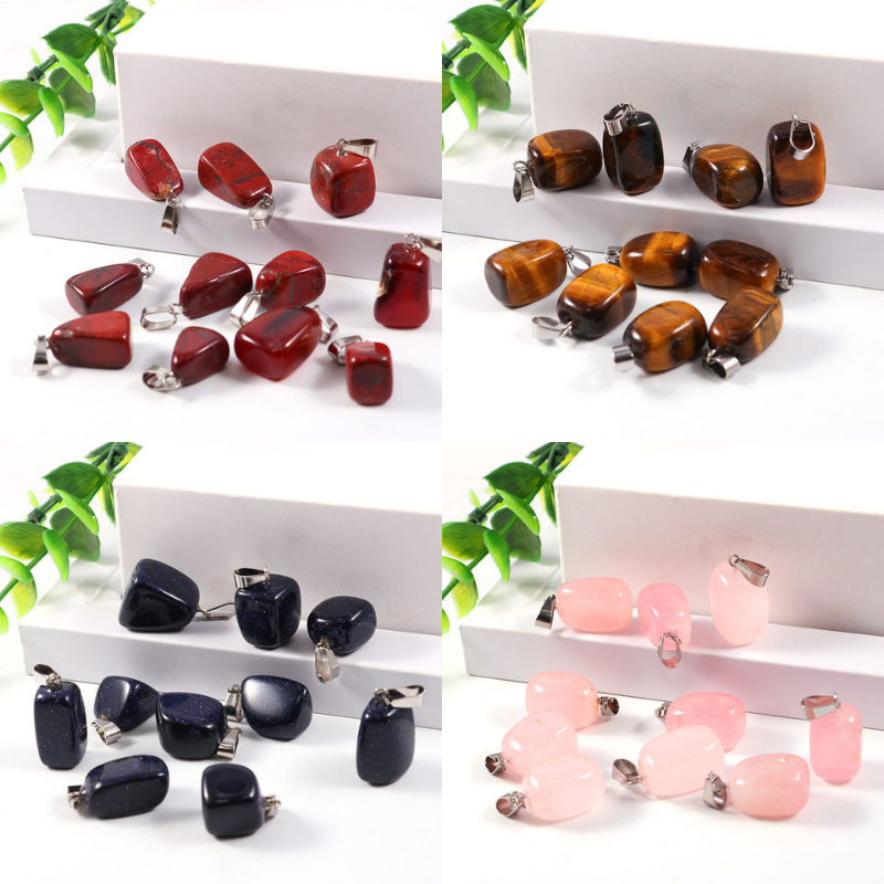 Natural Stone Crystal Irregular Agate Necklace Pendant Small Stone Pendant For Men And Women