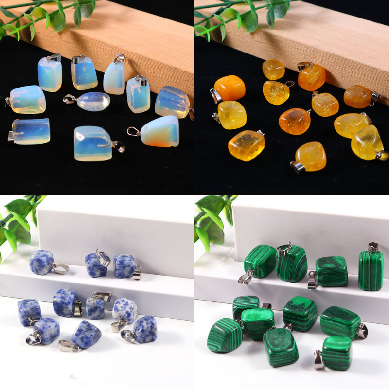 Natural Stone Crystal Irregular Agate Necklace Pendant Small Stone Pendant For Men And Women